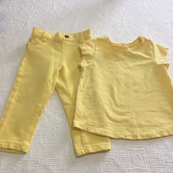 12-18m (4/$20) Mellow Yellow Tee & Pants - Picture 1 of 7